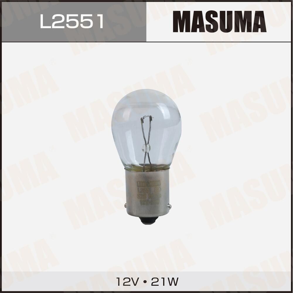 Лампа цок. 12v 21W BA15s S25 одноконтактная (упаковка 2 шт, цена за 1 шт) (Masuma). Артикул L2551