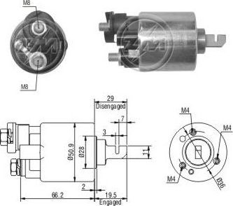 Втягивающее реле стартера Era. Артикул ZM608