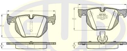 Тормозные колодки G.U.D. задние для BMW X5 II (E70) 2006-2013. Артикул GBP038160