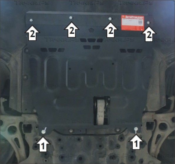 Защита АвтоСтандарт для картера и КПП Kia Optima IV 2015-2020. Артикул 50914