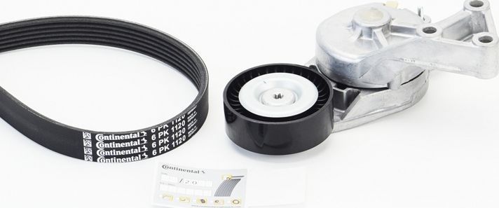 Приводной ремень поликлиновой с роликами (комплект) ContiTech. Артикул 6PK1120K1