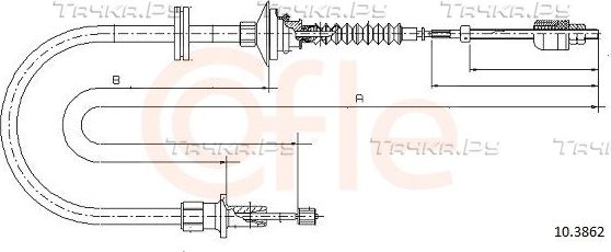 Трос сцепления Cofle для Volvo 460 1988-1996. Артикул 92.10.3862