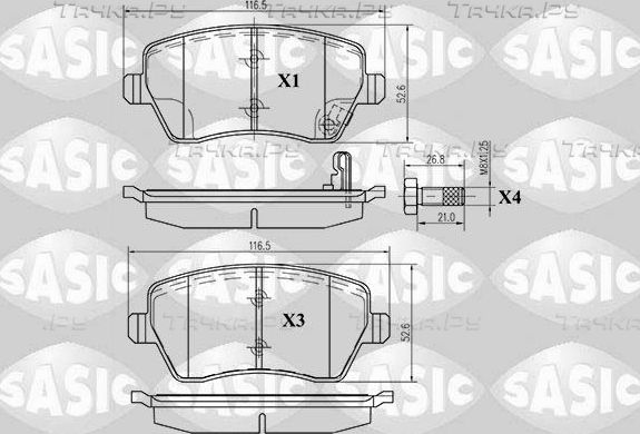 Тормозные колодки Sasic передние для Opel Agila B 2008-2014. Артикул 6214011