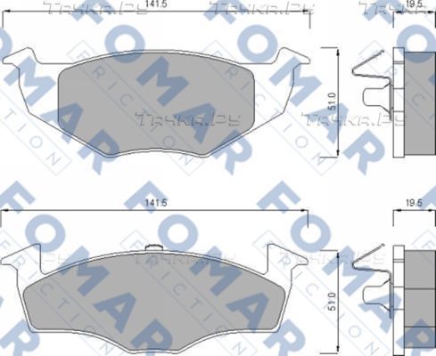 Тормозные колодки Fomar передние для Volkswagen Vento 1991-1998. Артикул FO 643281