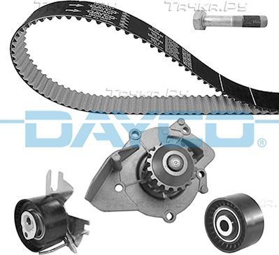 Помпа (водяной насос) с комплектом ремня ГРМ Dayco для Fiat Scudo II 2010-2016. Артикул KTBWP9670K