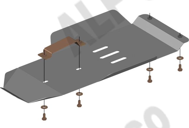 Защита алюминиевая Alfeco для КПП и РК Suzuki Grand Vitara XL-7 2005-2007. Артикул ALF.23.17 AL4