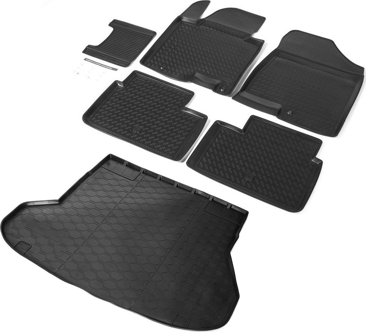 Комплект ковриков Rival для салона и багажника Kia Ceed II универсал 2012-2018. Артикул K12801004-1