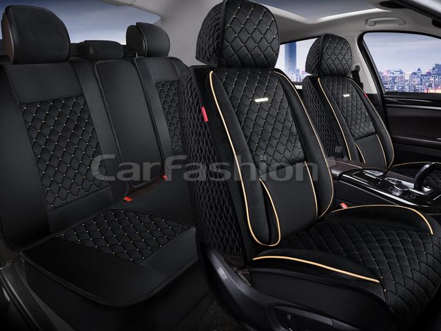 Накидки универсальные CarFashion Armada Plus для авто, цвет Черный/Бежевый. Артикул 27354