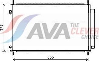 Радиатор кондиционера (конденсатор) AVA (алюминий). Артикул TO5708D