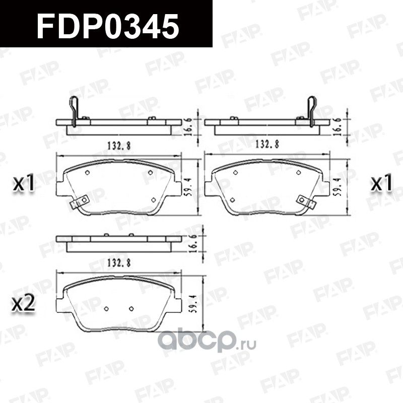 Колодки тормозные передние (FAP). Артикул FDP0345