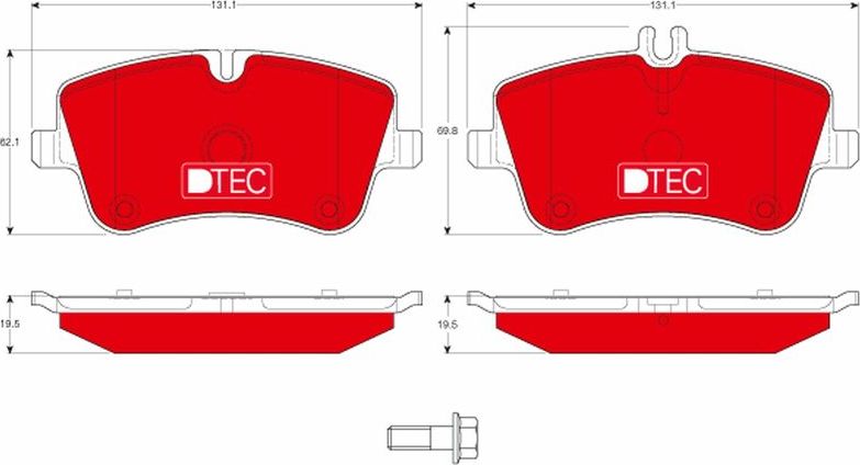 Тормозные колодки TRW DTEC COTEC. Артикул GDB1413DTE