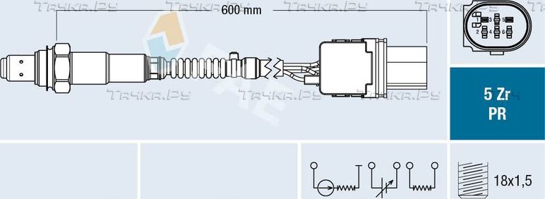 Лямбда-зонд (кислородный датчик) FAE для Suzuki Splash I 2008-2015. Артикул 75077