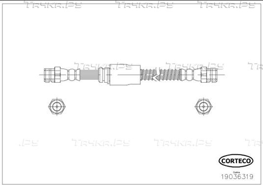 Тормозной шланг Corteco передний для Volkswagen Golf VI 2008-2013. Артикул 19036319