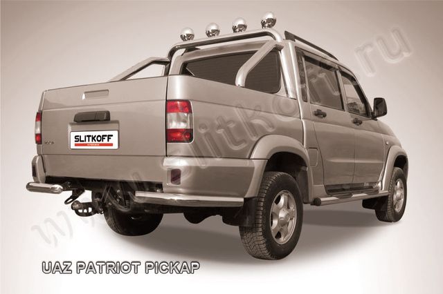 Защита Slitkoff задняя d76 уголки для УАЗ Pickup 2007-2014. Артикул UPpic007
