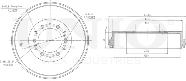 Барабан тормозной (Unio). Артикул BRD-10059