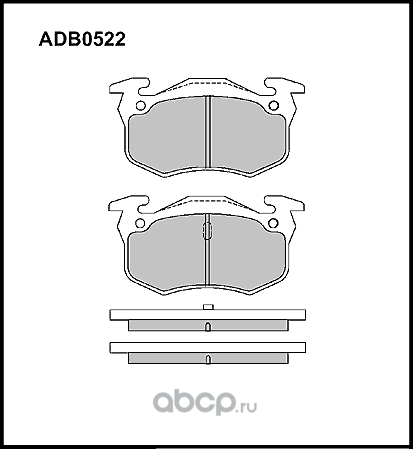 Колодки тормозные (Allied Nippon). Артикул ADB0522