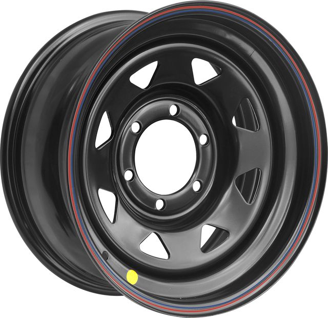 Колёсный диск OFF-ROAD Wheels усиленный стальной черный 6x139,7 7xR16 d110 ET0 (треуг. мелкий) для Fiat Fullback 2016-2024. Артикул 1670-63910BL-0A17