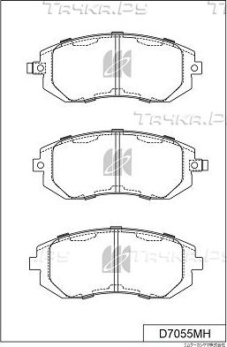 Тормозные колодки MK Kashiyama передние для Subaru Outback IV 2009-2014. Артикул D7055MH