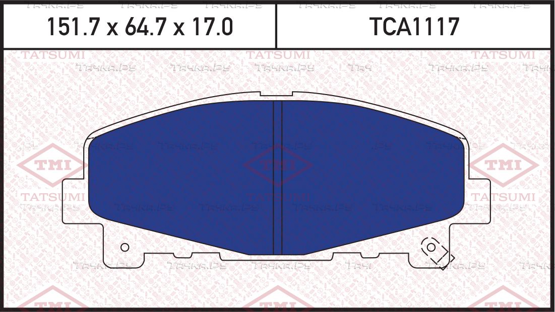 Колодки тормозные HONDA ACCORD 08- перед. (Tatsumi). Артикул TCA1117