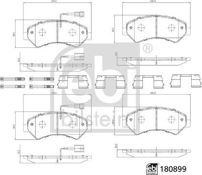 Тормозные колодки Febi Bilstein. Артикул 180899