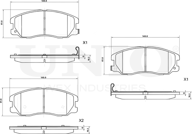 Колодки тормозные дисковые, комплект (Unio). Артикул BRP-20142