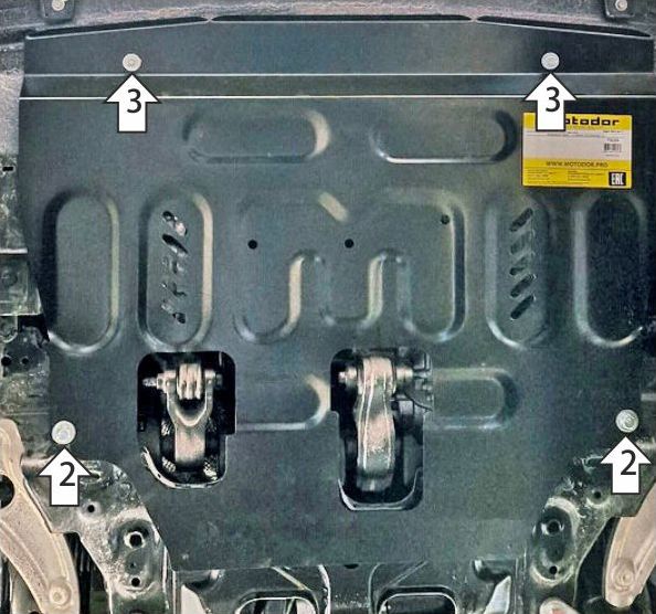 Защита Мотодор для картера и КПП Wey 07 2024-2026. Артикул 73124