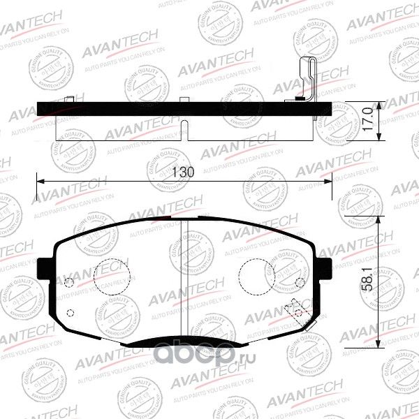 Колодки тормозные дисковые Avantech (противоскрипная пластина в компл.). Артикул AV046
