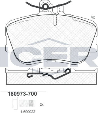 Тормозные колодки Icer. Артикул 180973-700