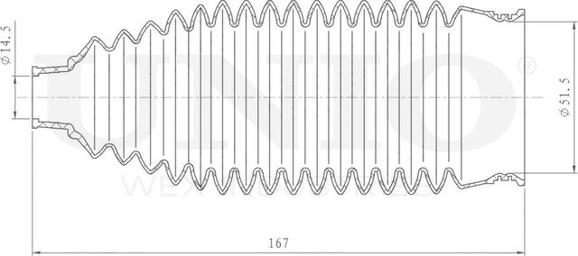 Пыльник рулевой рейки (Unio). Артикул DUC-20021