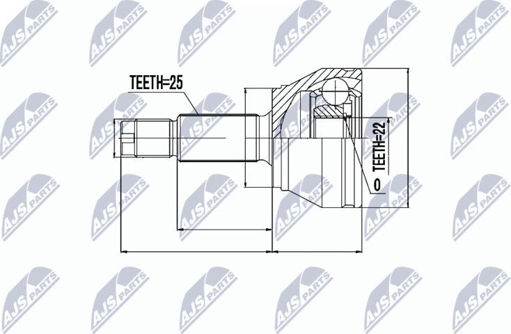 Шрус внутренний (граната) NTY. Артикул NPZ-FR-006