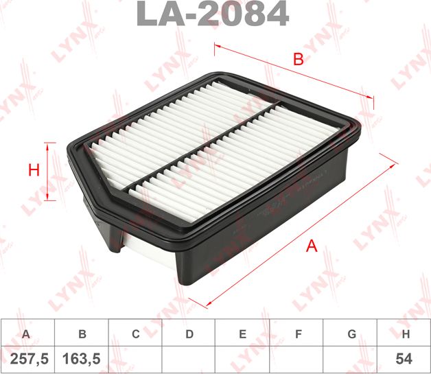 Воздушный фильтр LYNXauto для Kia Carens III (RP) 2013-2026. Артикул LA-2084