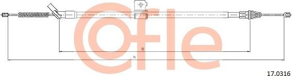 Трос ручника (тросик ручного тормоза) Cofle задний левый для Nissan Juke I 2010-2019. Артикул 17.0316