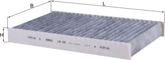 Салонный фильтр Mahle-Knecht. Артикул LAK 280