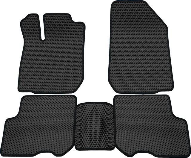 Коврики Rezkon EVA Соты для салона Renault Sandero II 2013-2026 Черный кант. Артикул 9129025301