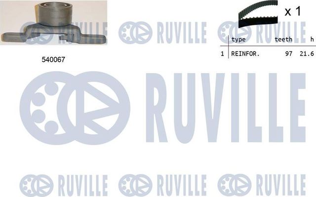 Ремень ГРМ с роликами (комплект) Ruville для Ford Sierra I 1992-1993. Артикул 550086