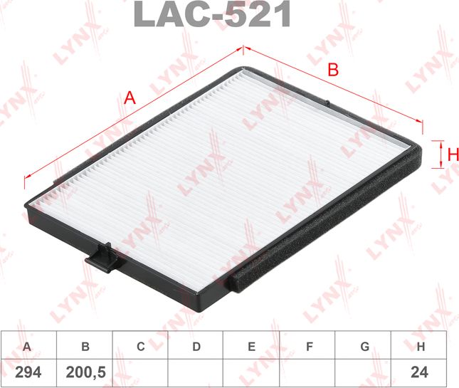 Салонный фильтр LYNXauto. Артикул LAC-521