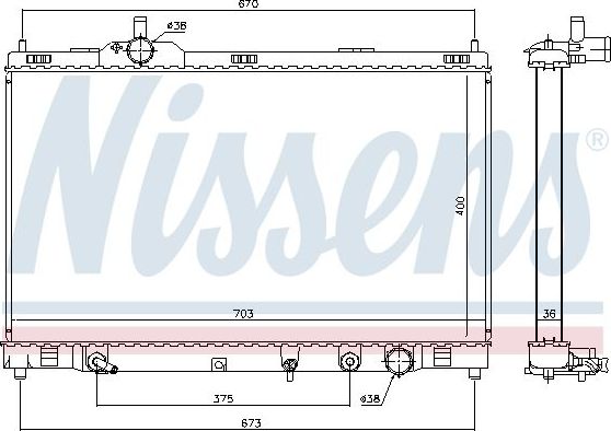 Радиатор охлаждения двигателя Nissens для Lexus GS III 2005-2011. Артикул 646946