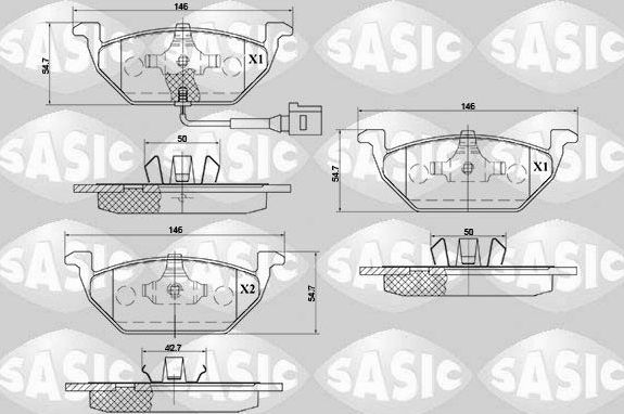 Тормозные колодки Sasic передние для Skoda Fabia II 2006-2014. Артикул 6216002