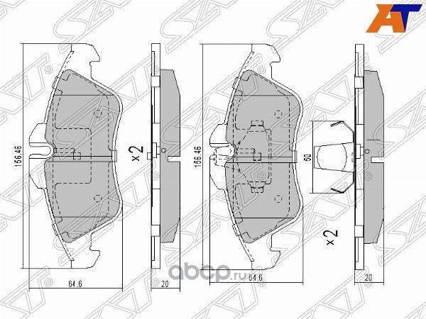 Колодки тормозные FR MERCEDES SPRINTER 95-06 (SAT). Артикул ST2D0698151