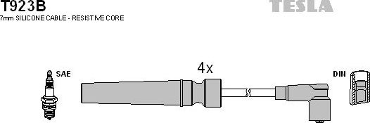 Высоковольтные провода (провода зажигания) (комплект) Tesla. Артикул T923B