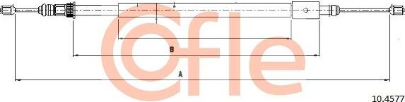 Трос ручника (тросик ручного тормоза) Cofle задний левый для Citroen Xsara 1997-2005. Артикул 92.10.4577
