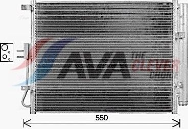 Радиатор кондиционера (конденсатор) AVA (алюминий). Артикул KA5316D