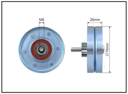 Направляющий (ведущий) ролик приводного поликлинового ремня Caffaro для Dodge Nitro 2007-2012. Артикул 167-54