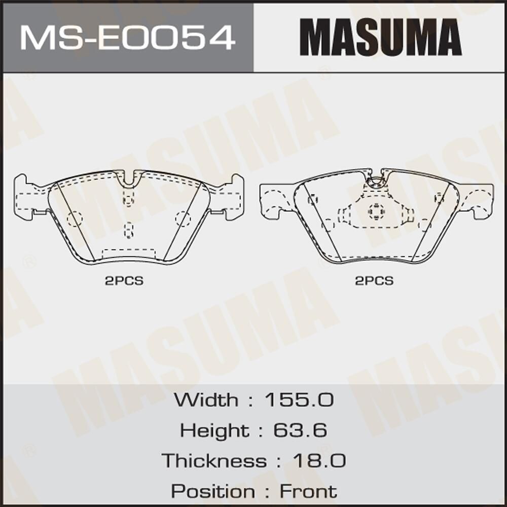 Тормозные колодки Masuma. Артикул MS-E0054