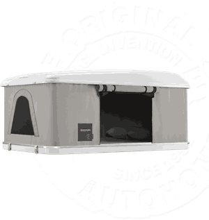 Палатка на крышу автомобиля Autohome MAGGIOLINA AIRLANDER PLUS SMALL X-LONG, серый тент, лестница 215 мм. Артикул MPG/09-XL