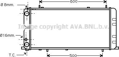 Радиатор охлаждения двигателя AVA для Audi 100 III (C3) 1982-1990. Артикул AI2051