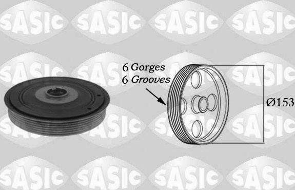 Шкив коленвала Sasic для Citroen C2 2003-2009. Артикул 2150012