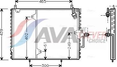 Радиатор кондиционера (конденсатор) AVA (алюминий). Артикул MS5160