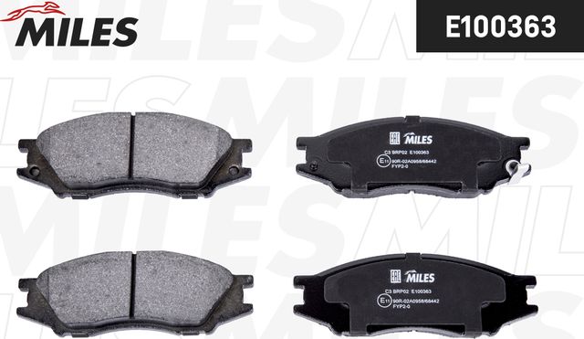 Тормозные колодки Miles (Semi-Metallic) передние для Nissan Almera Classic I 2006-2013. Артикул E100363