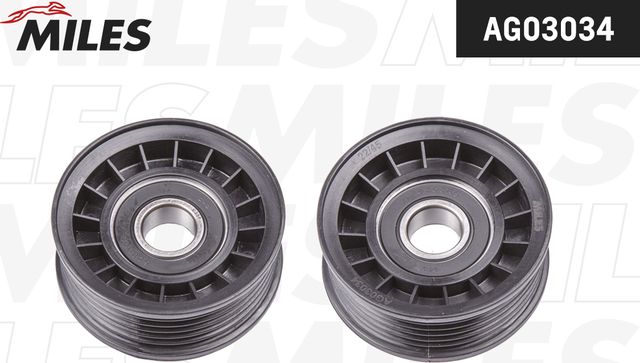 Натяжной ролик (натяжитель) приводного ремня Miles (полимерный материал). Артикул AG03034